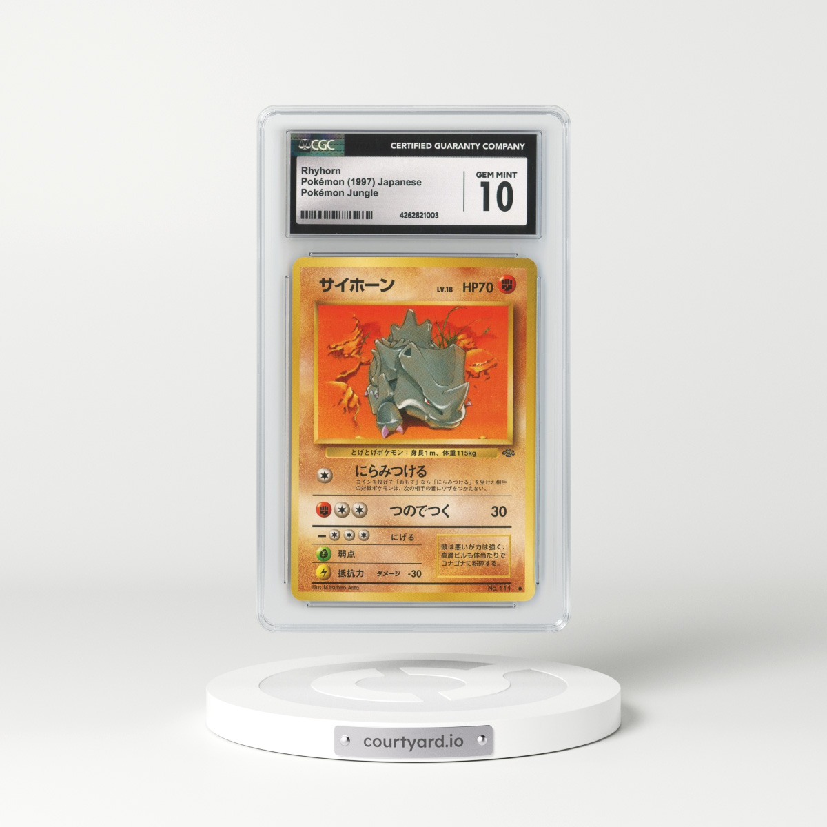 1997 Japanese Jungle #111 Rhyhorn (CGC 10 GEM MINT)