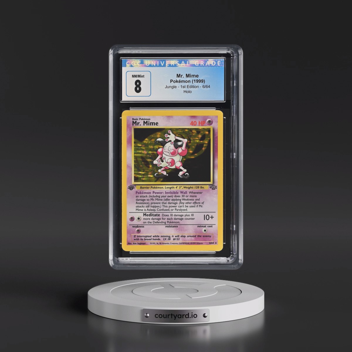 1999 Jungle #6/64 Mr. Mime - 1st Edition Holo (CGC 8 NM-MT)