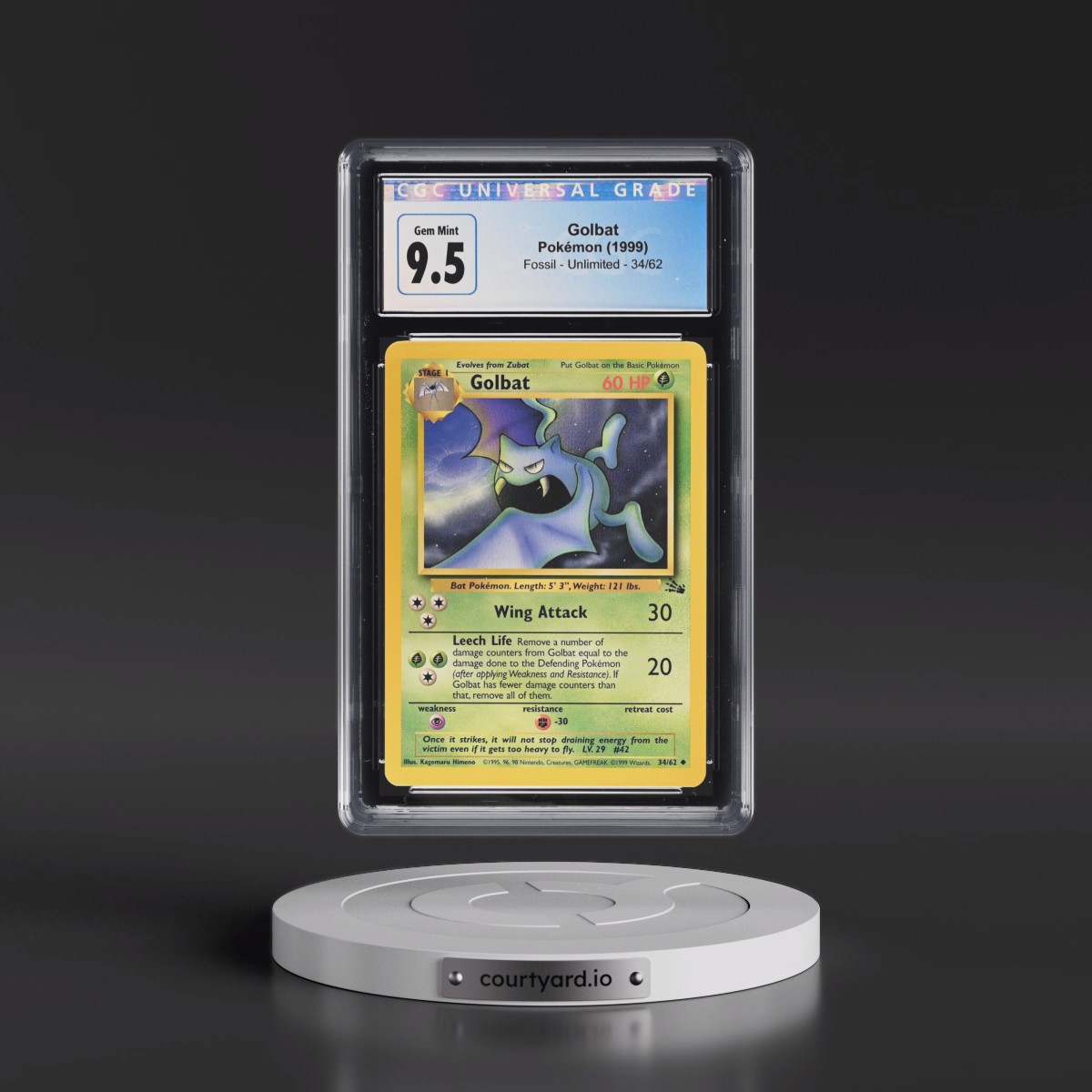 1999 Fossil #34/62 Golbat (CGC 10 GEM MINT)
