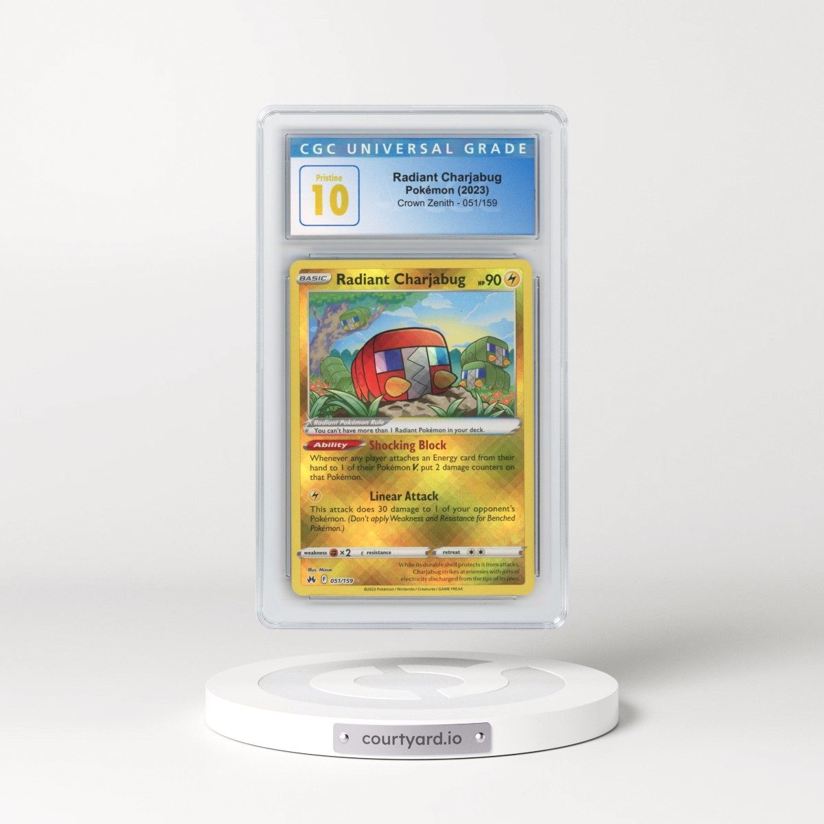 2022 Crown Zenith #051/159 Radiant Charjabug - Holo (CGC 10 PRISTINE)