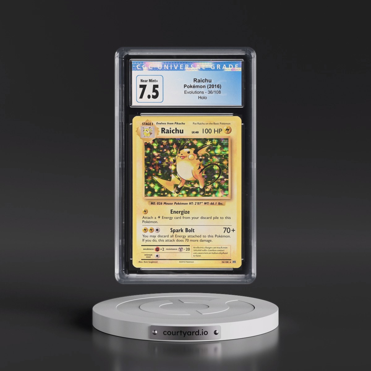 2016 Evolutions #36/108 Raichu - Holo (CGC 7.5 NM+)