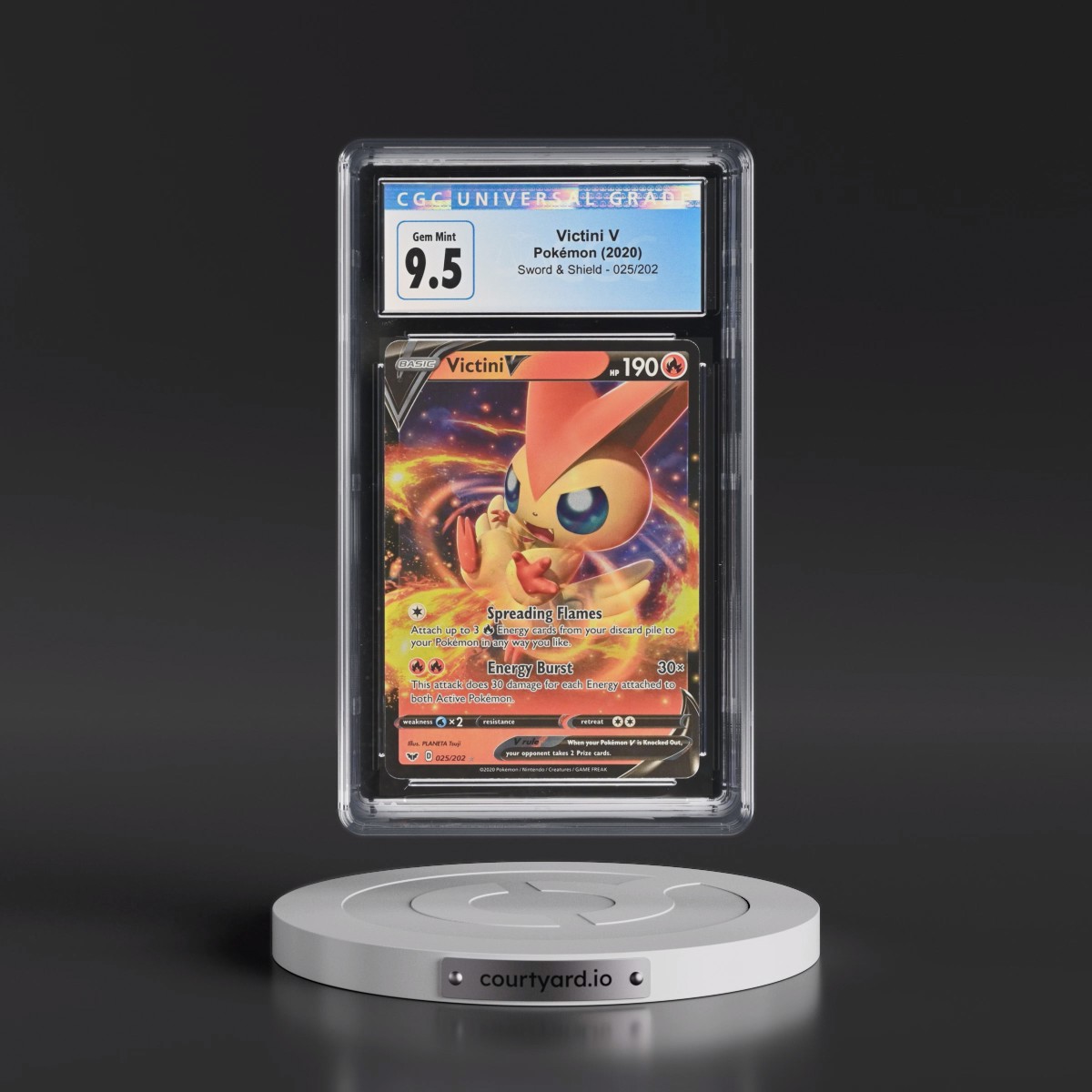 2020 Sword & Shield #025/202 Victini V - Holo (CGC 10 GEM MINT)