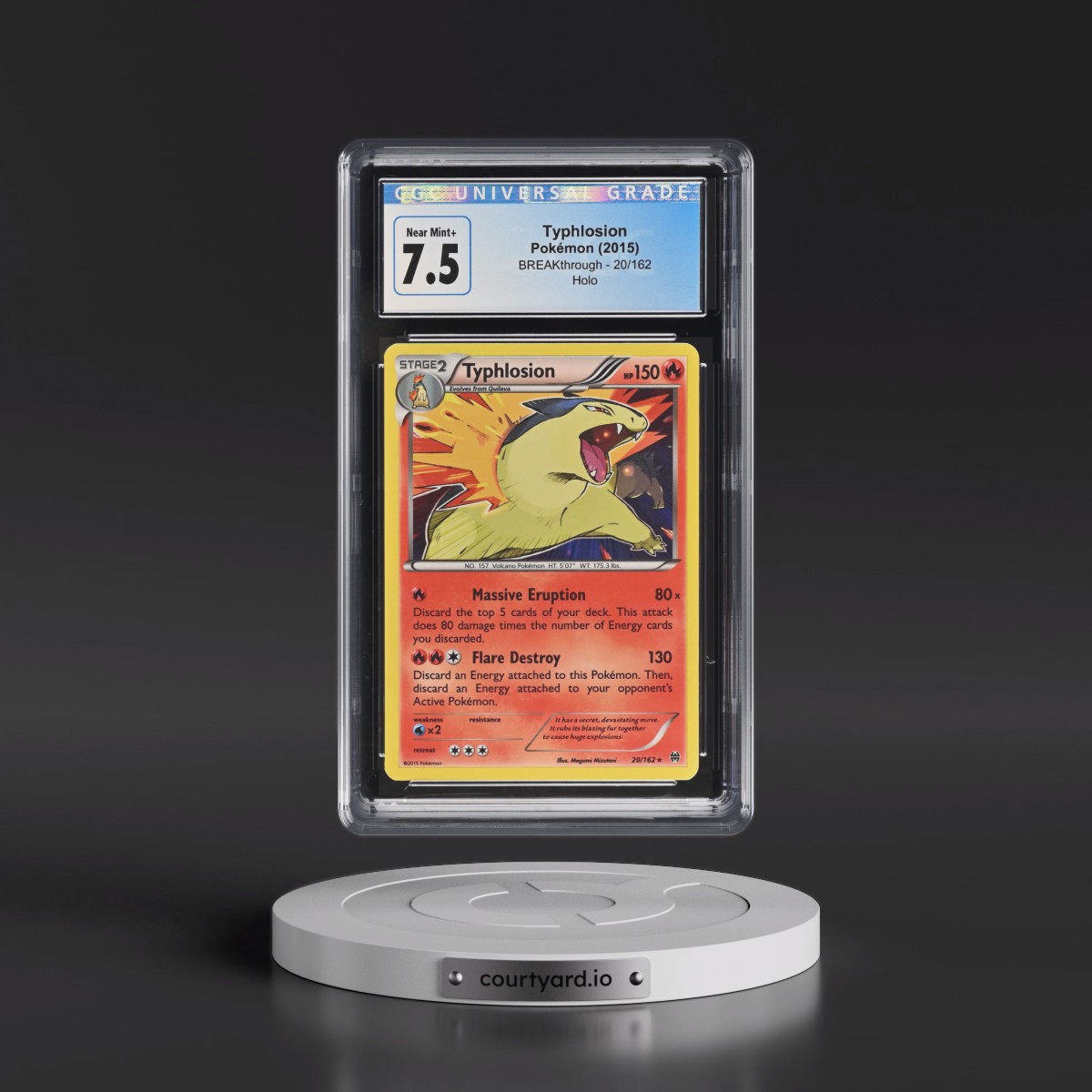 2015 BREAKthrough #20/162 Typhlosion - Holo (CGC 7.5 NM+)