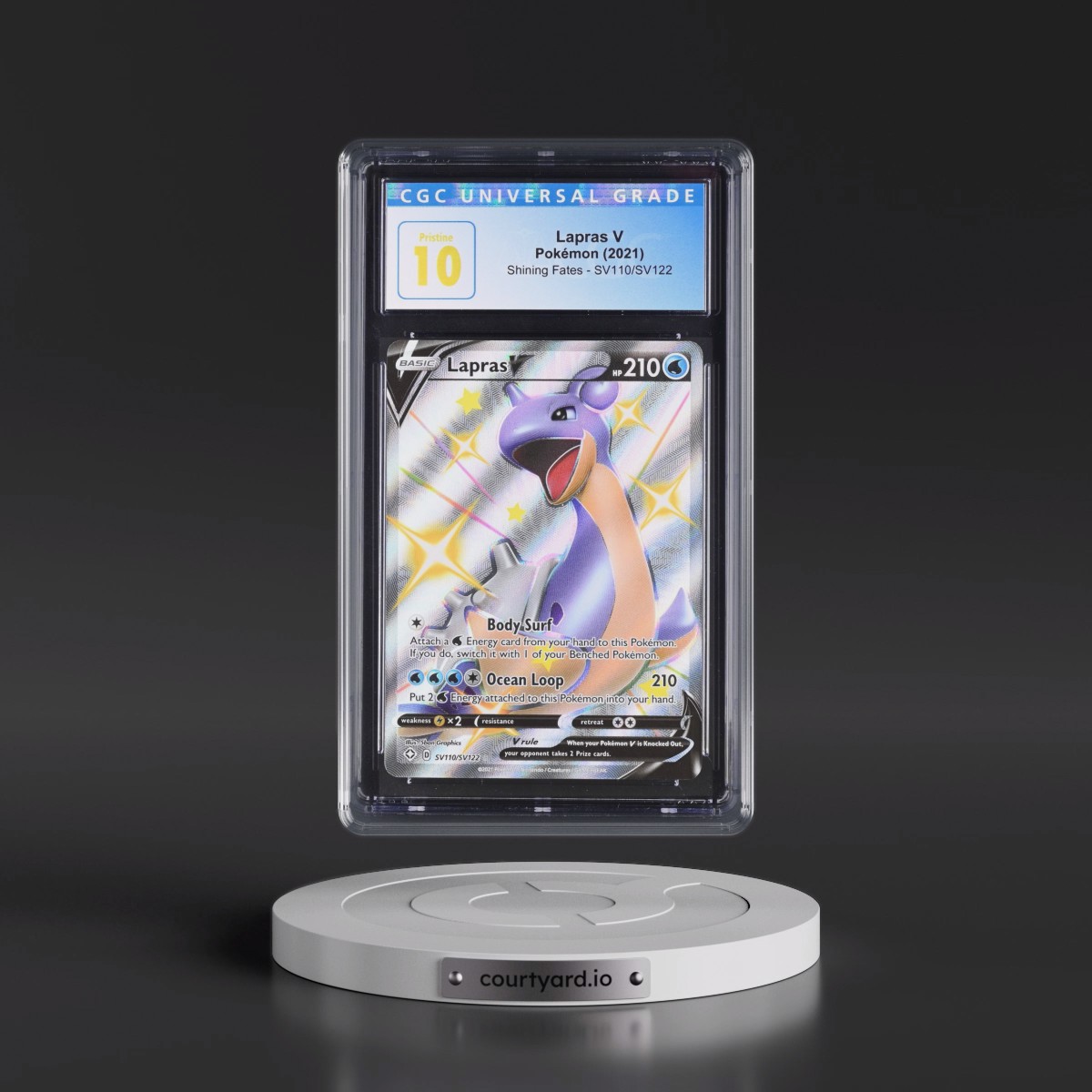 2021 Shining Fates #SV110/SV122 Lapras V - Shiny Vault Holo (CGC 10 PRISTINE)