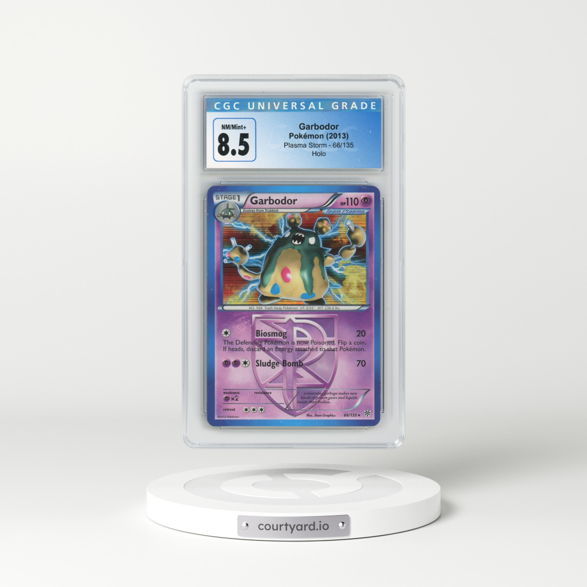 2012 Plasma Storm #66/135 Garbodor - Holo (CGC 8.5 NM-MT+)