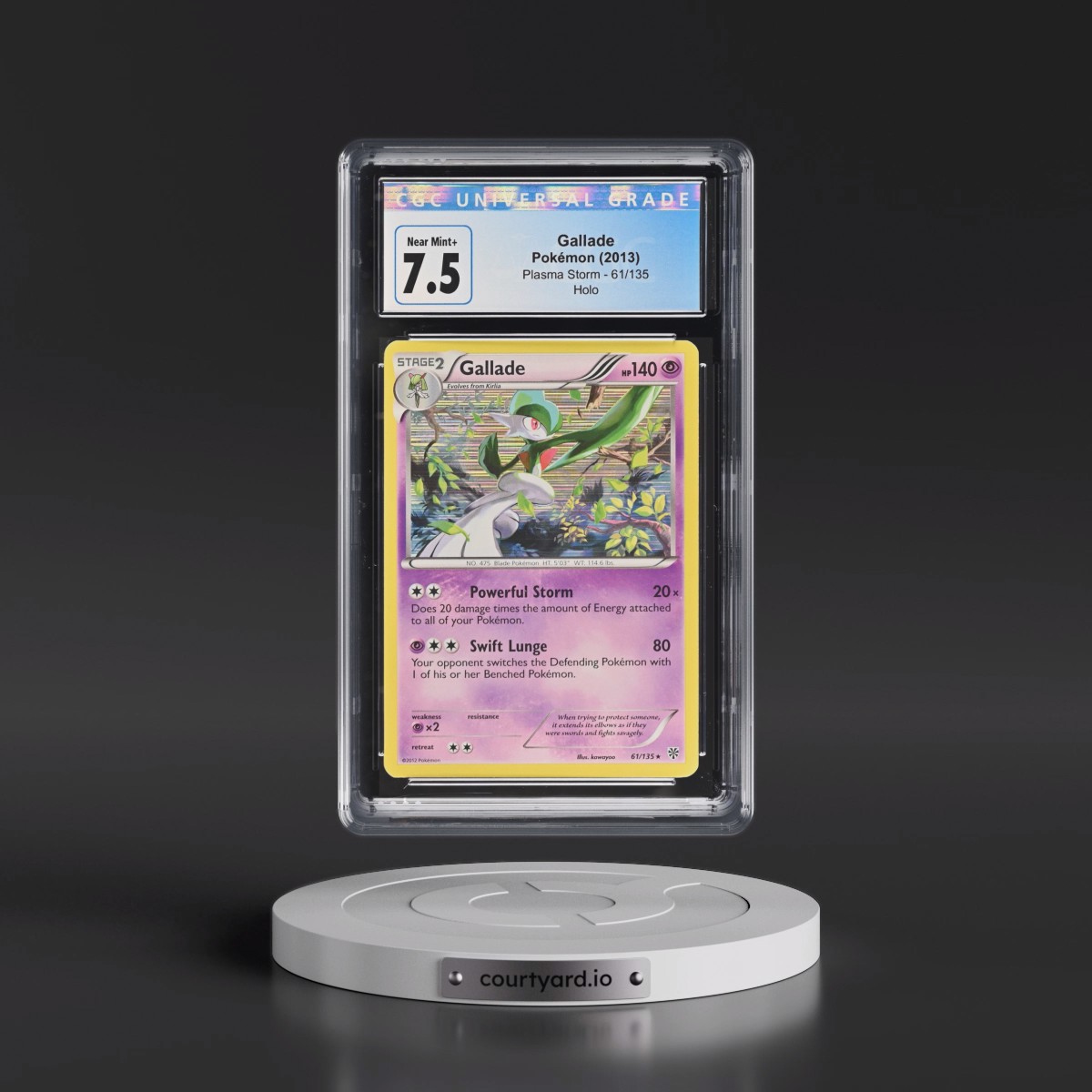 2012 Plasma Storm #61/135 Gallade - Holo (CGC 7.5 NM+)