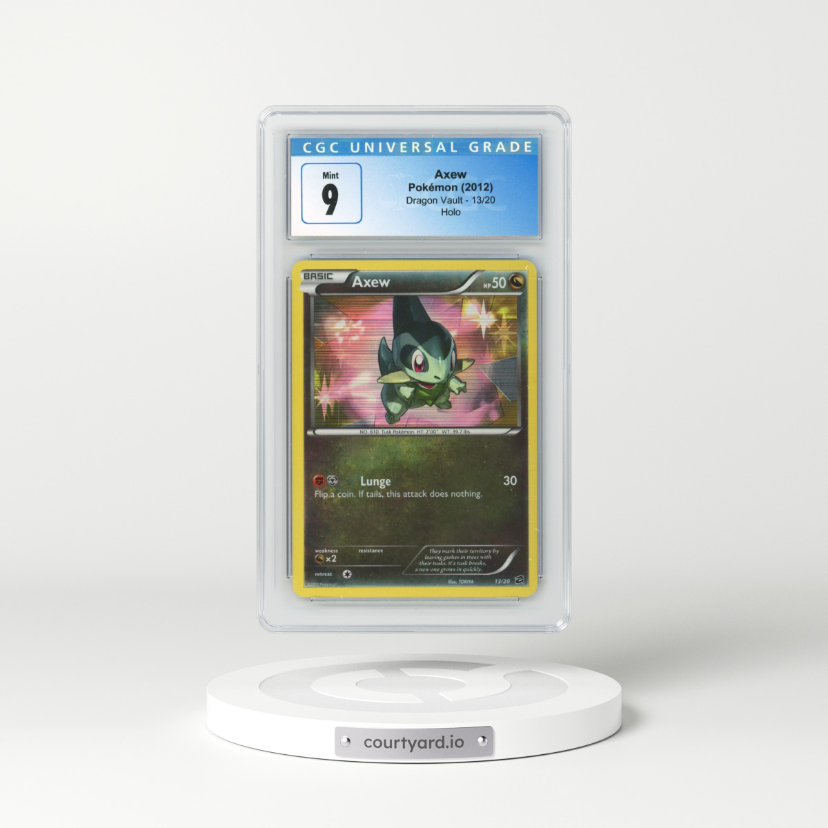 2012 Dragon Vault #13/20 Axew - Holo (CGC 9 MINT)