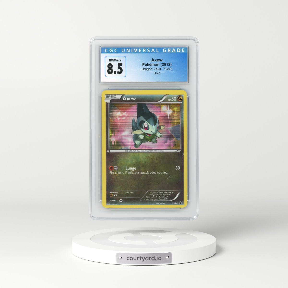 2012 Dragon Vault #13/20 Axew - Holo (CGC 8.5 NM-MT+)