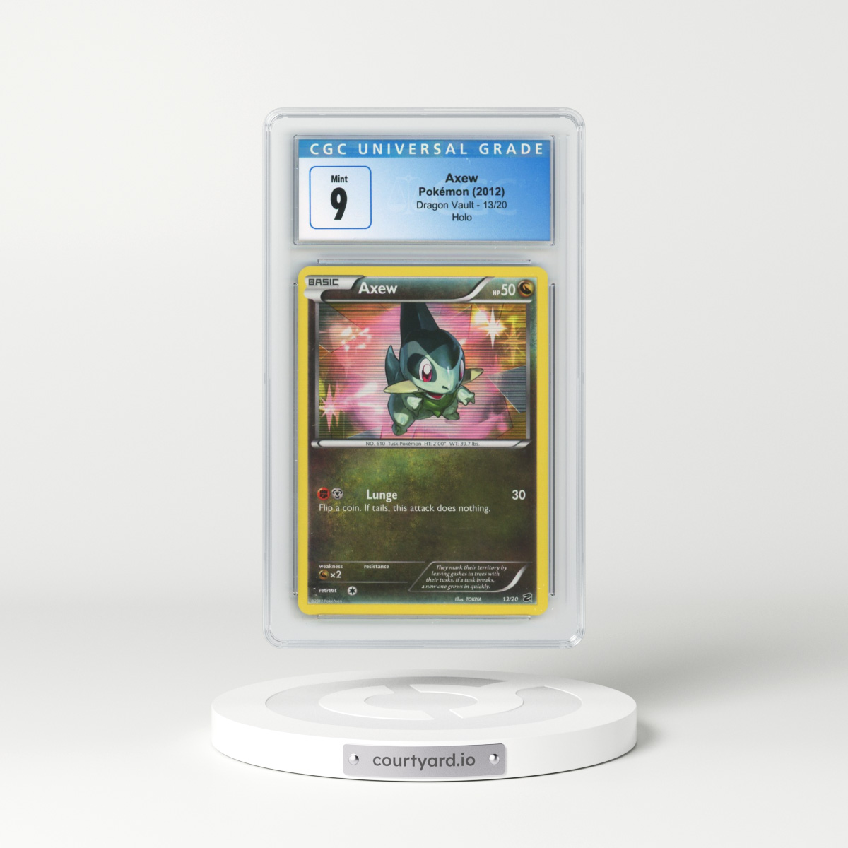2012 Dragon Vault #13/20 Axew - Holo (CGC 9 MINT)