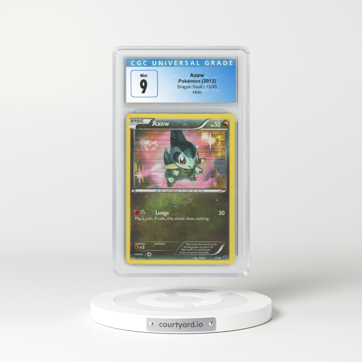 2012 Dragon Vault #13/20 Axew - Holo (CGC 9 MINT)