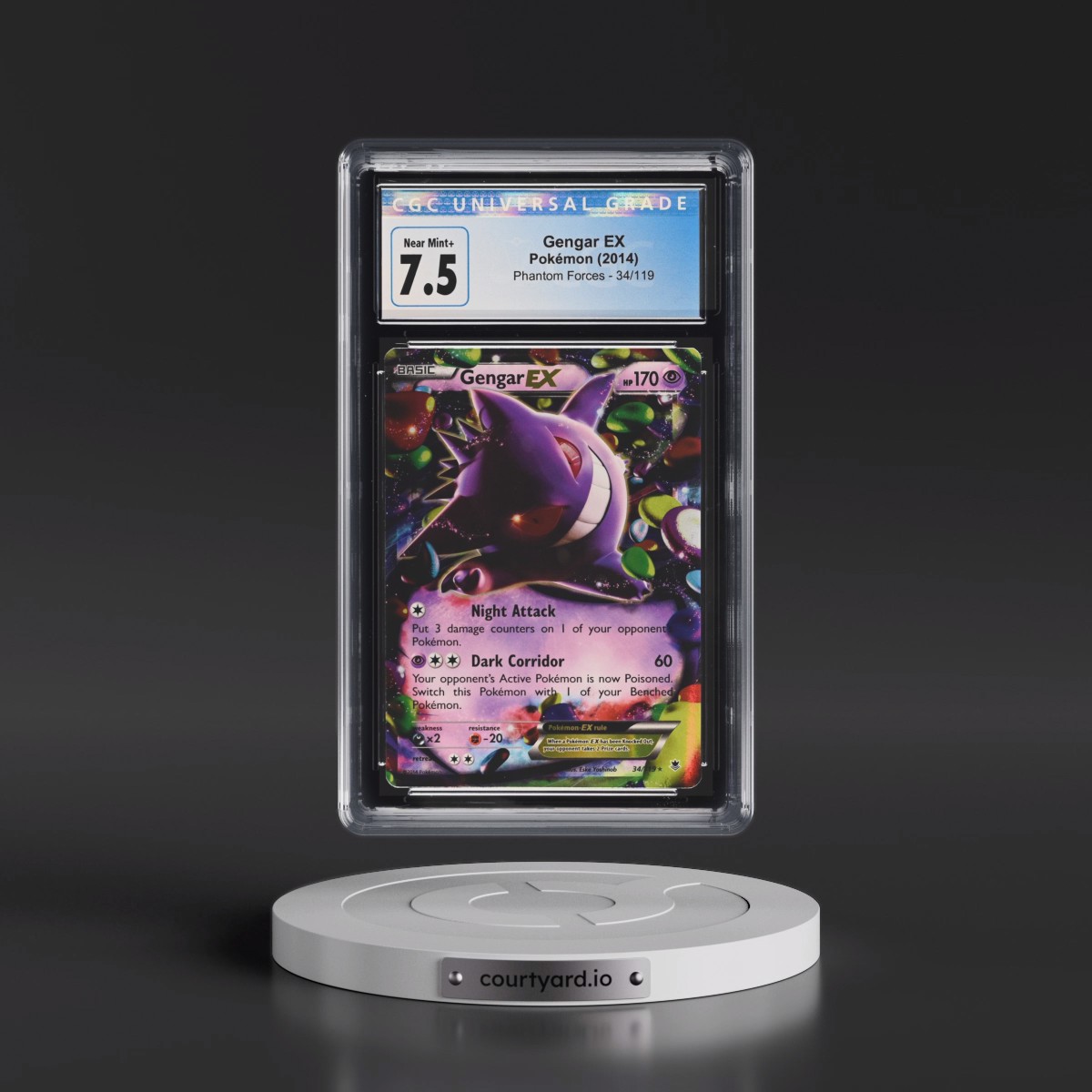 2014 Phantom Forces #34/119 Gengar EX - Holo (CGC 7.5 NM+)