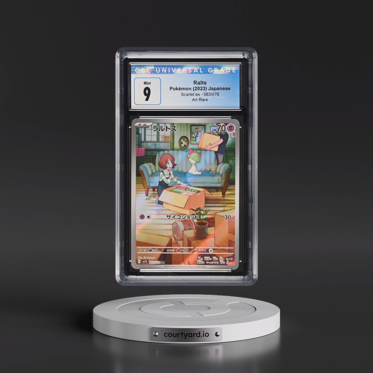 2023 Scarlet ex #083/078 Ralts - Art Rare Holo (CGC 9 MINT)