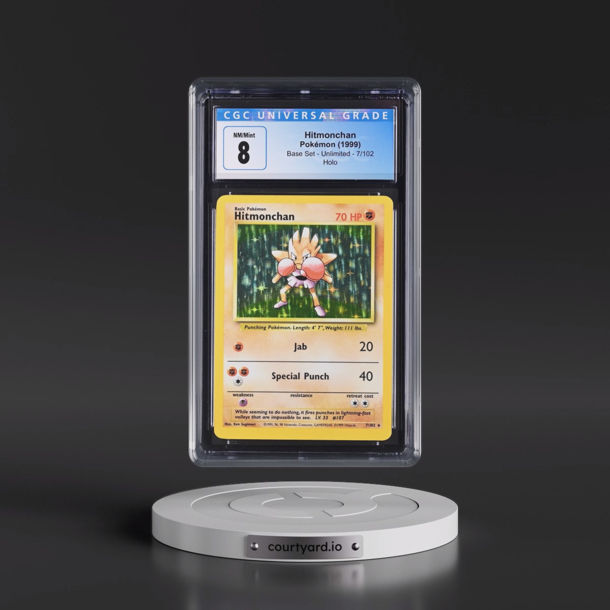 1999 Base Set #7/102 Hitmonchan - Holo (CGC 8 NM-MT)