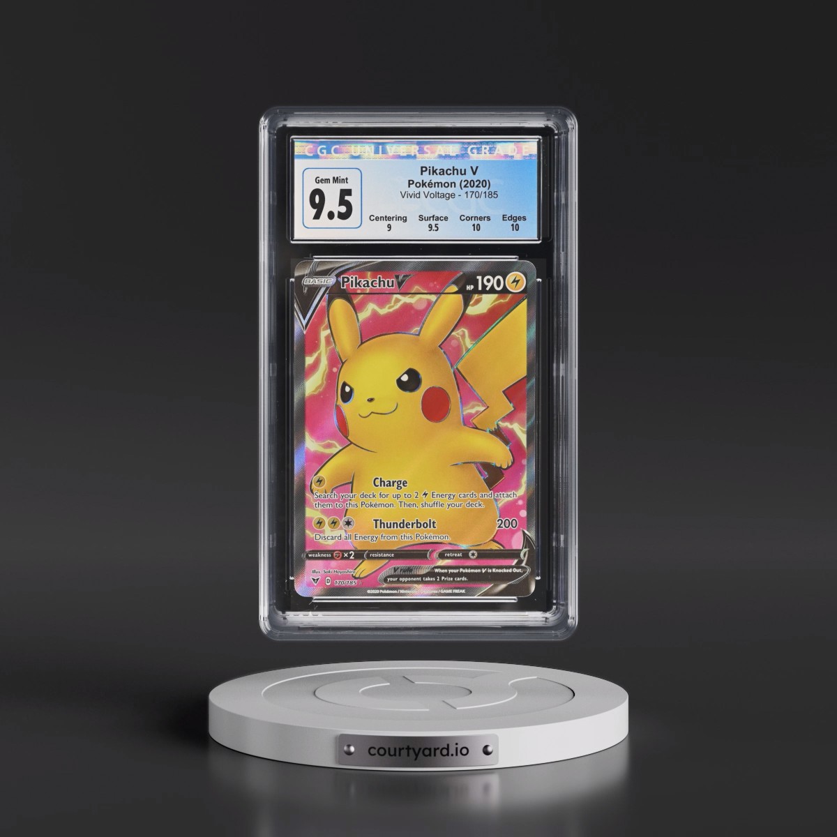 2020 Vivid Voltage #170/185 Pikachu V - Ultra Rare Holo (CGC 10 GEM MINT)