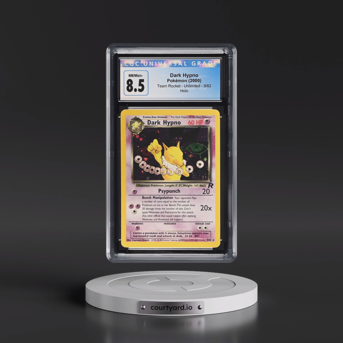 1999 Team Rocket #9/82 Dark Hypno - Holo (CGC 8.5 NM-MT+)