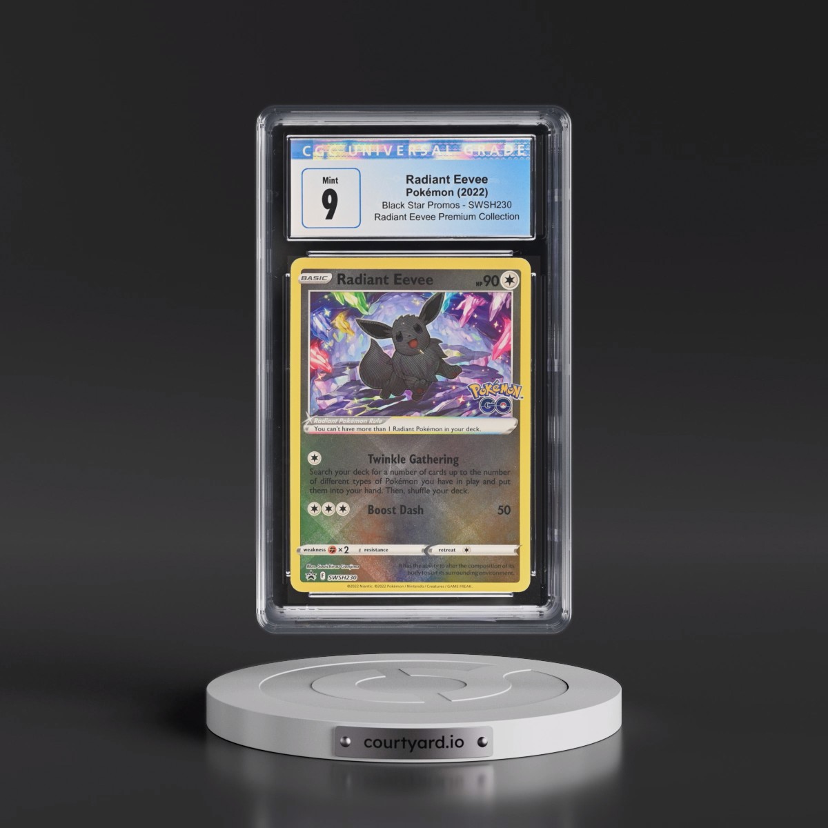 2017 Black Star Promos - Sword & Shield #SWSH230 Radiant Eevee - Holo Radiant Eevee Premium Collection (CGC 9 MINT)