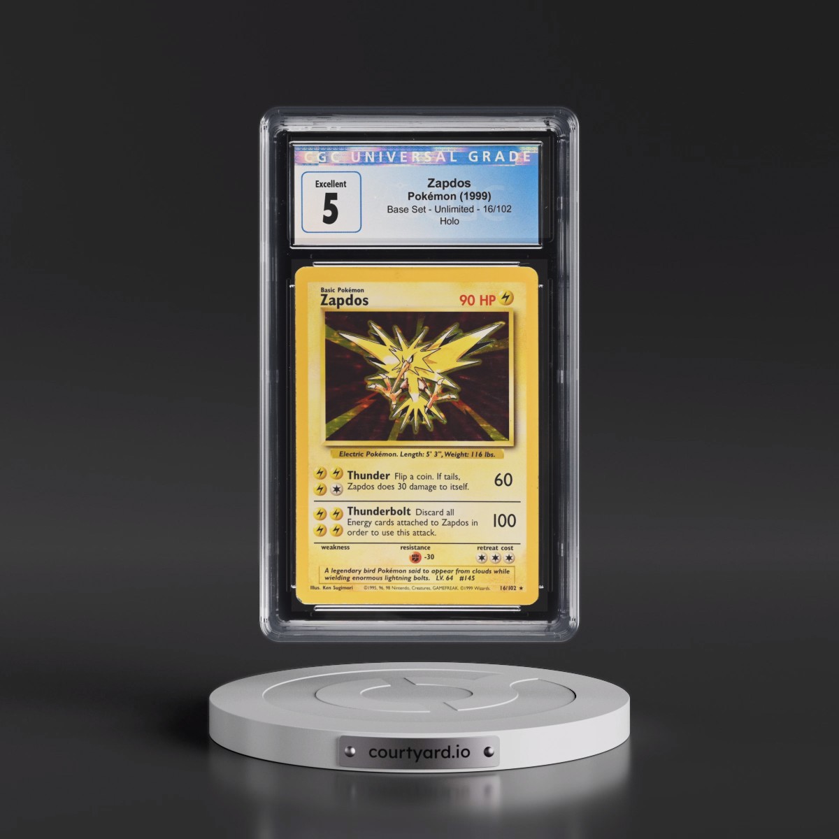 1999 Base Set #16/102 Zapdos - Holo (CGC 5 EX)