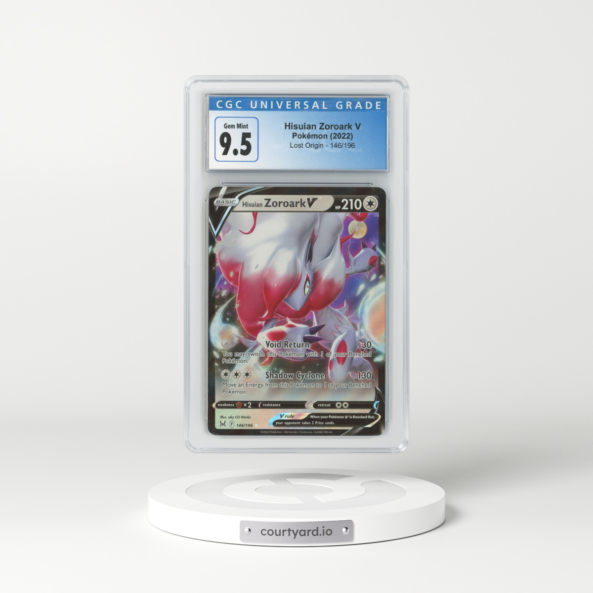 2022 Lost Origin #146 Hisuian Zoroark V - Full Art Holo (CGC 9.5 GEM MINT)