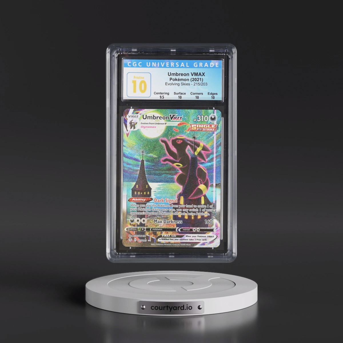 2021 Evolving Skies #215/203 Umbreon VMAX - Secret Rare Holo (CGC 10 PRISTINE) - Photo