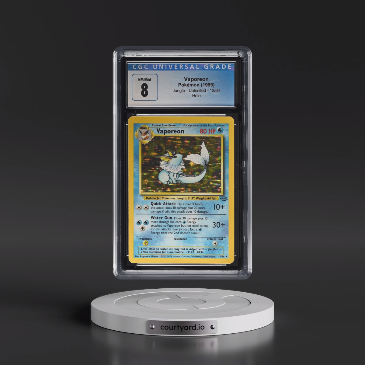 1999 Jungle #12/64 Vaporeon - Holo (CGC 8 NM-MT)