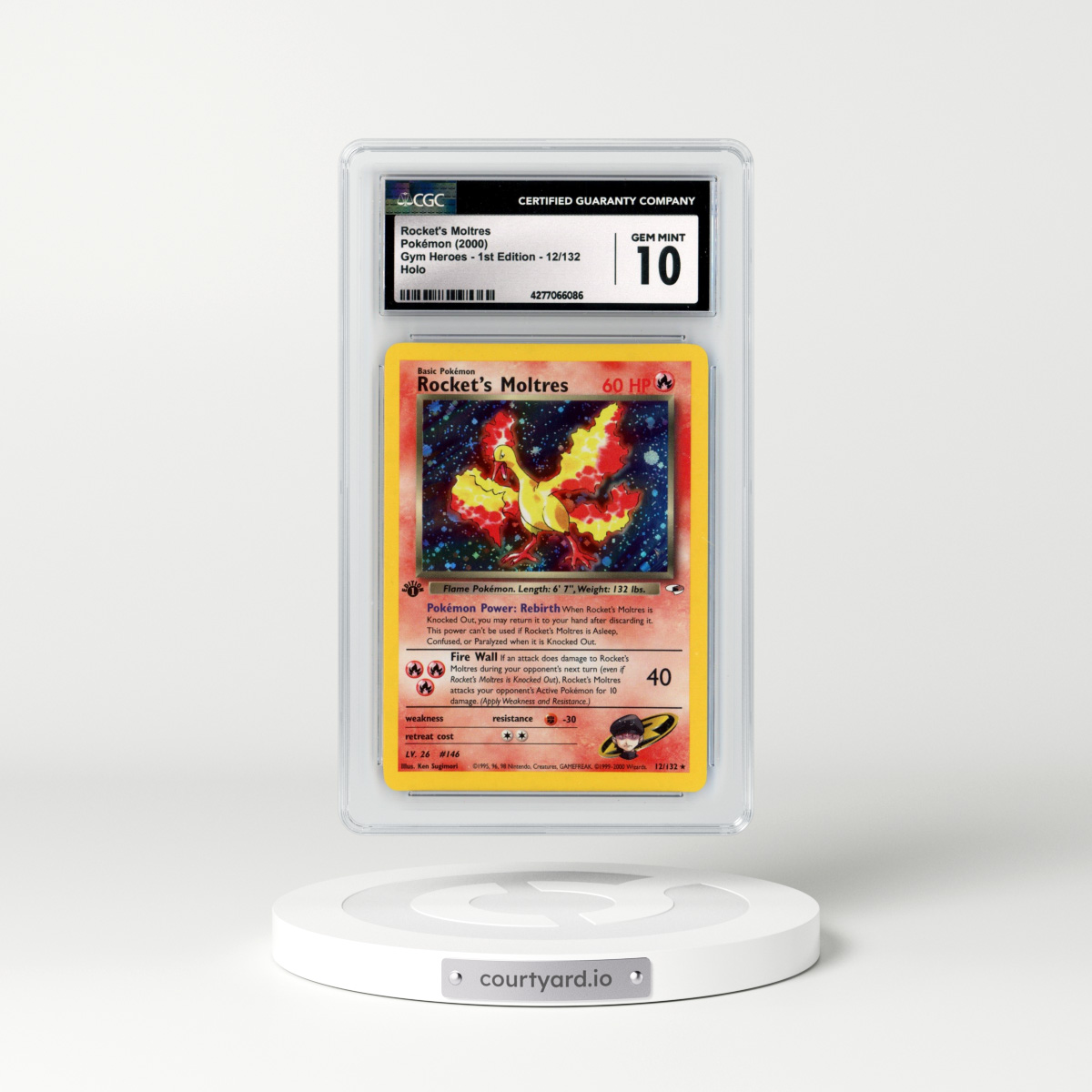 2000 Gym Heroes #12 Rocket's Moltres - 1st Edition Holo (CGC 10 GEM MINT)
