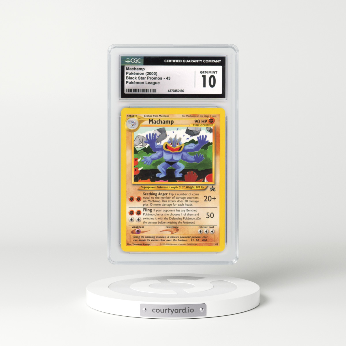 1999 Black Star Promos #43 Machamp - Pokémon League (CGC 10 GEM MINT)
