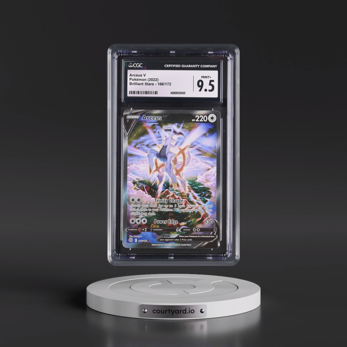 2022 Brilliant Stars Arceus V - Ultra Rare Holo #166/172 CGC 9.5