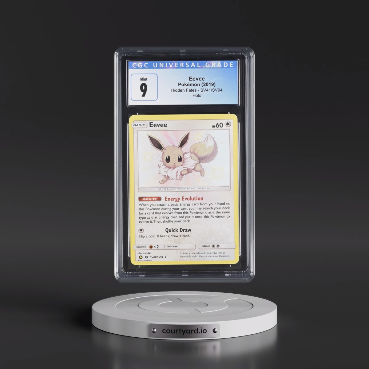 2019 Hidden Fates #SV41/SV94 Eevee - Shiny Vault Holo (CGC 9 MINT)