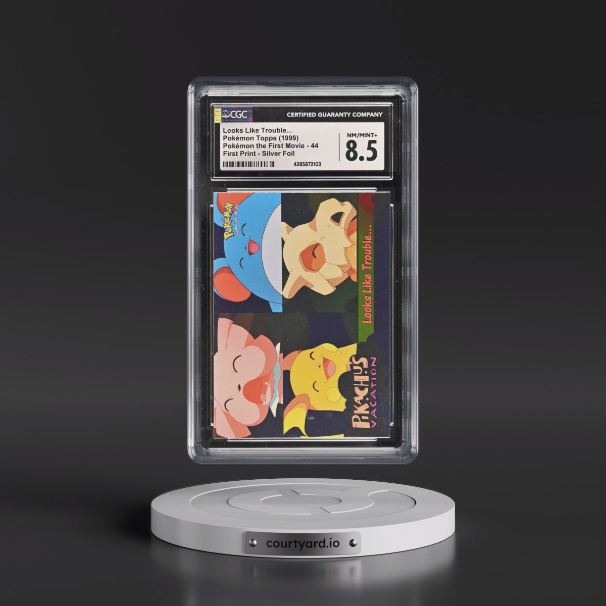 1999 Pokémon the First Movie #44 Looks Like Trouble... - First Print (Blue Topps Logo) Silver Foil (CGC 8.5 NM-MT+)