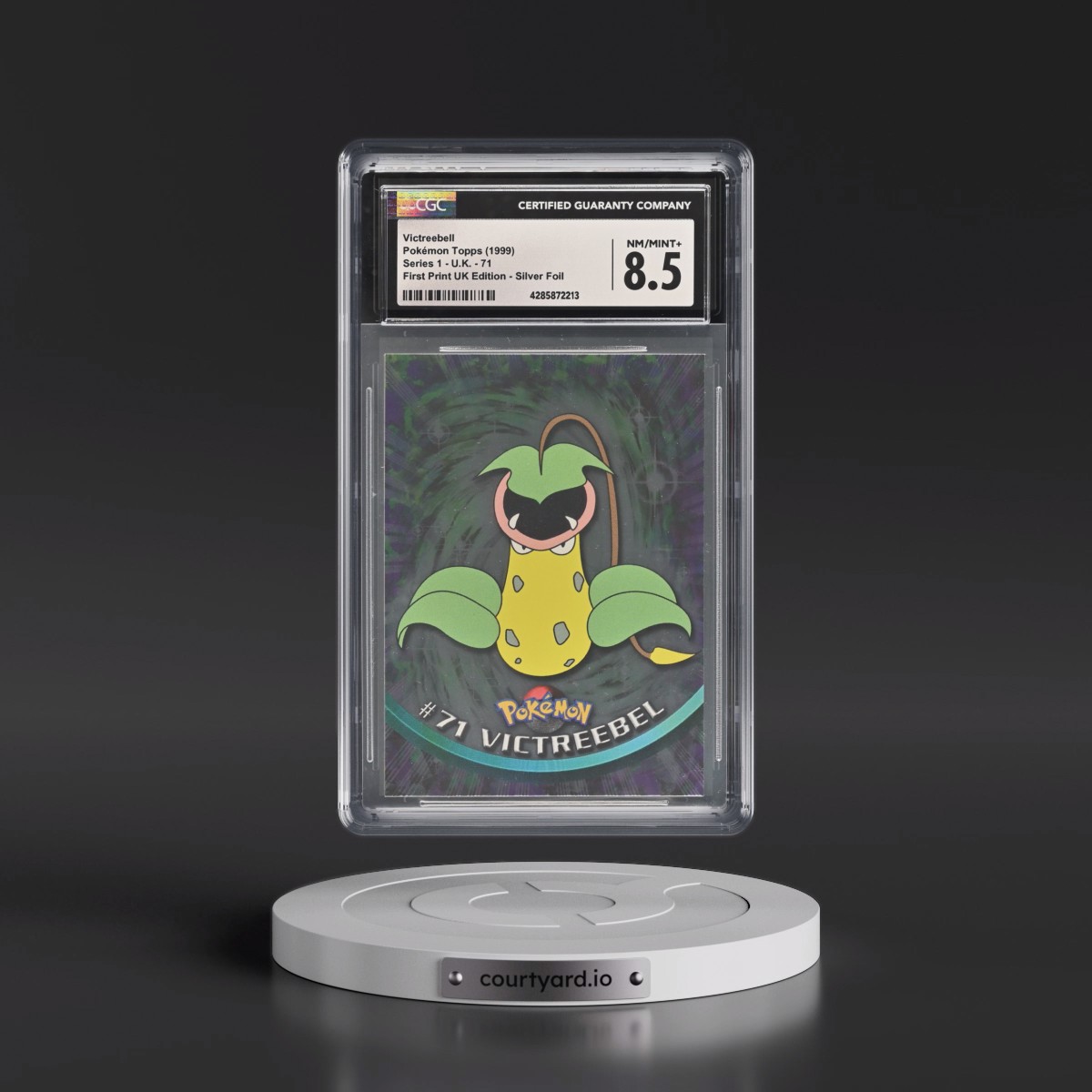 1999 Series 1 (Circular Nintendo Seal) #71 Victreebell - 1st Print UK Ed (Blue Topps Logo) Silver Foil (Smooth) (CGC 8.5 NM-MT+)