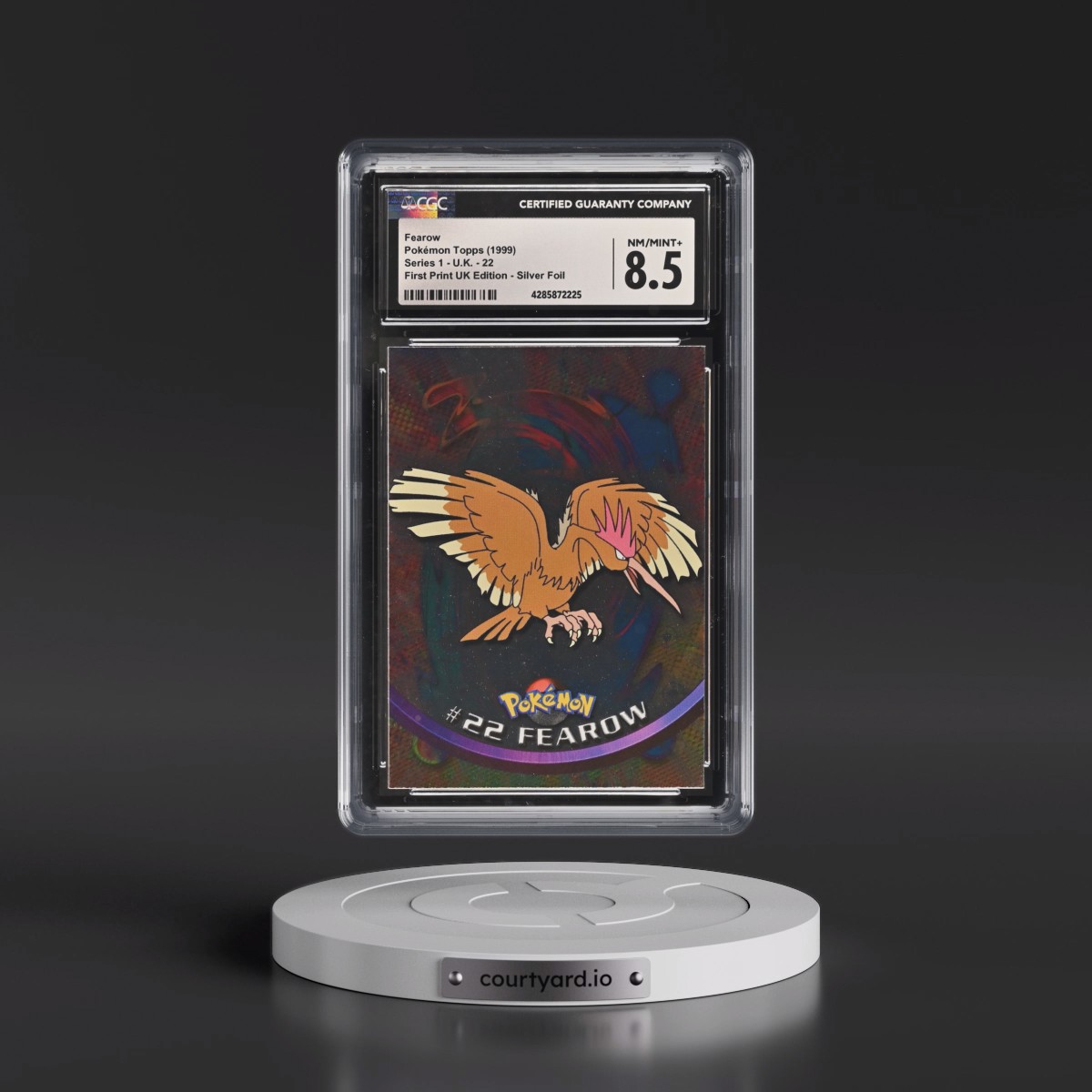 1999 Series 1 (Circular Nintendo Seal) #22 Fearow - 1st Print UK Ed (Blue Topps Logo) Silver Foil (Smooth) (CGC 8.5 NM-MT+)
