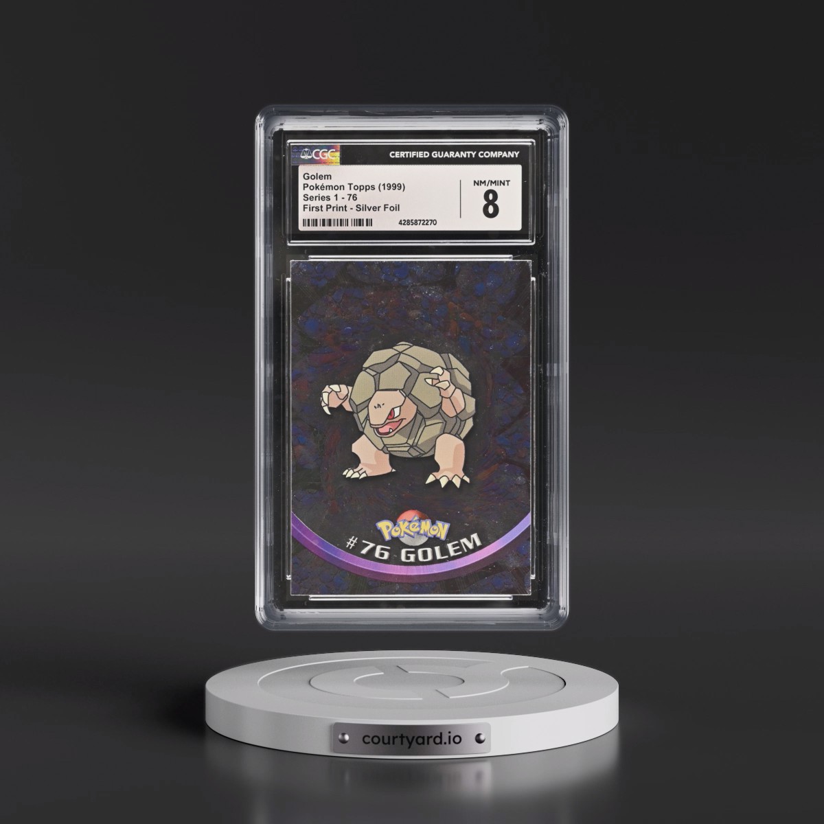 1999 Series 1 (Oval Nintendo Seal) #76 Golem - First Print (Blue Topps Logo) Silver Foil (Smooth) (CGC 8 NM-MT)