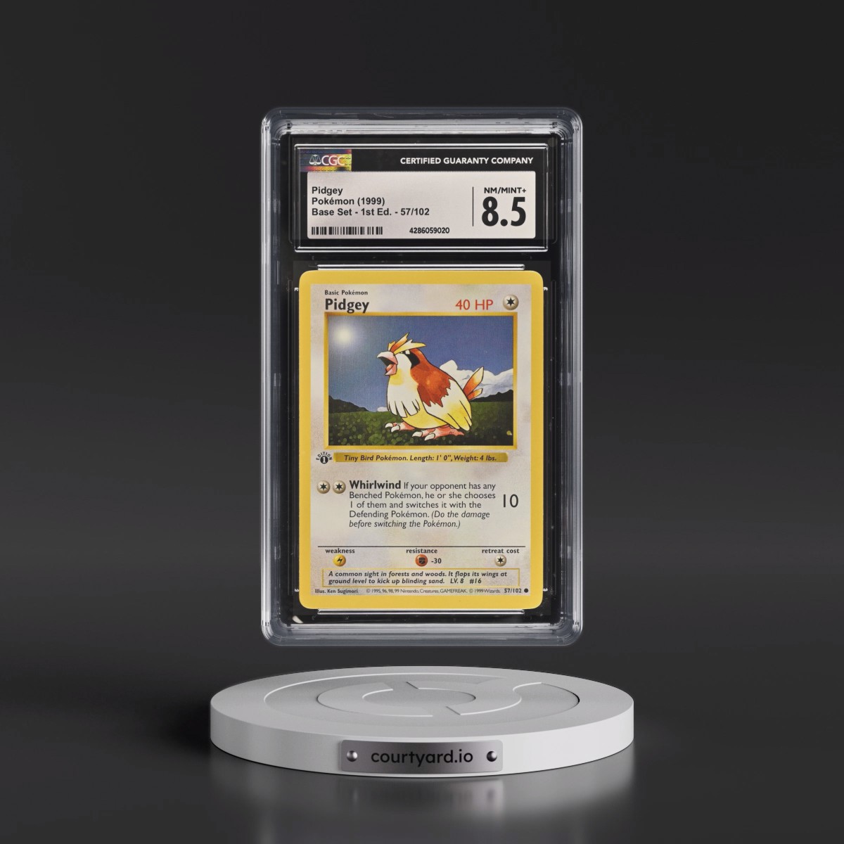 1999 Base Set #57/102 Pidgey - 1st Edition 1st Edition (CGC 8.5 NM-MT+)