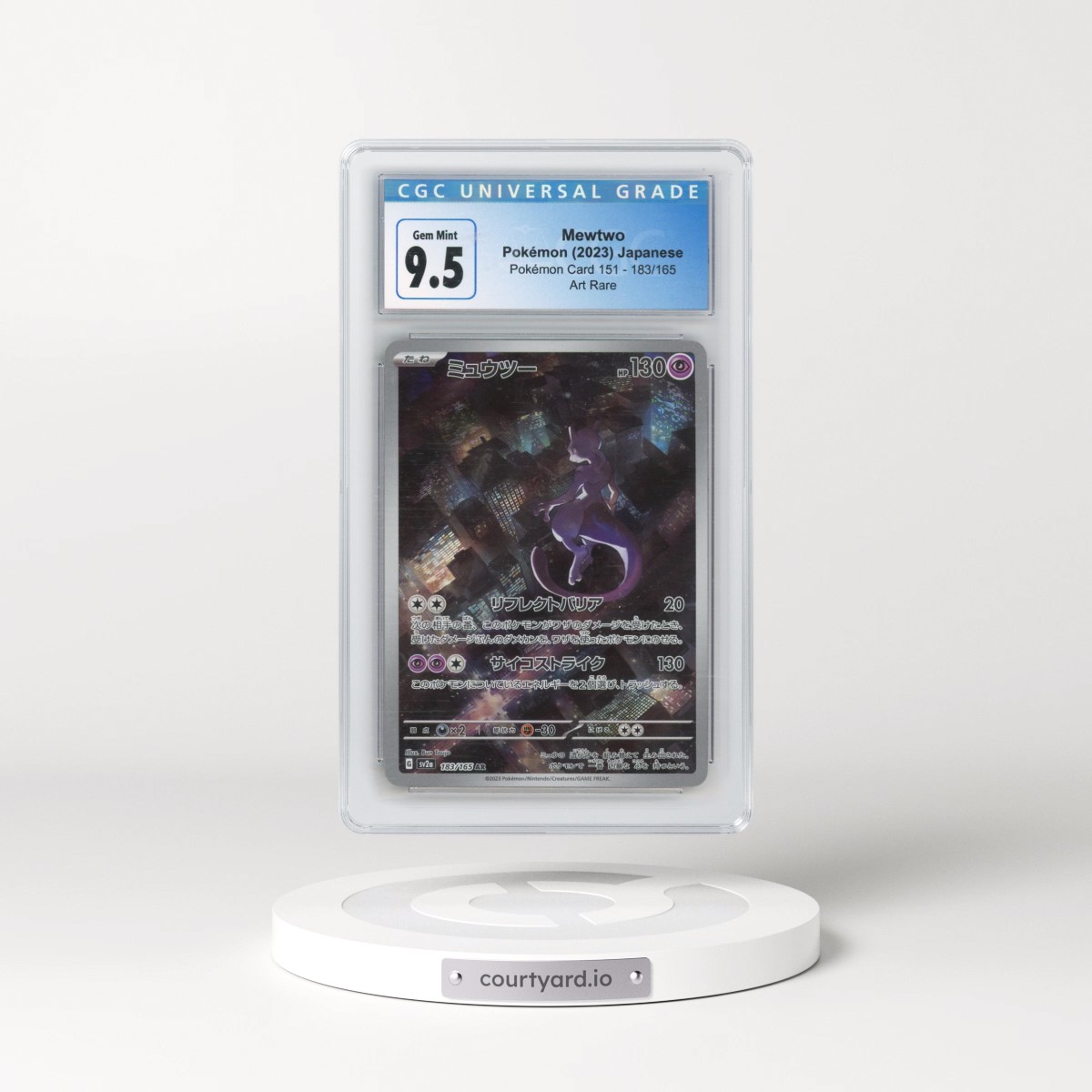 2023 Pokémon Card 151 #183/165 Mewtwo - Art Rare Holo (CGC 10 GEM MINT)