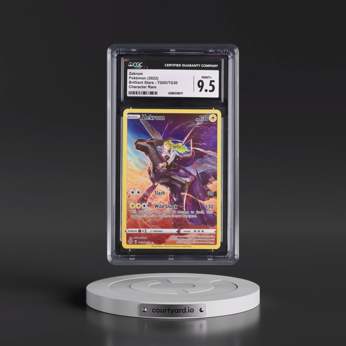 2022 Brilliant Stars #TG05/TG30 Zekrom - Trainer Gallery Holo (CGC 9.5 MINT+)