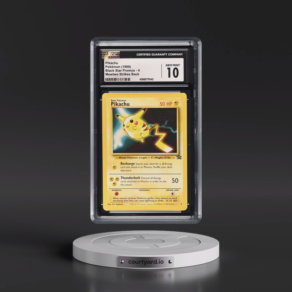1999 Black Star Promos #4 Pikachu - Mewtwo Strikes Back (CGC 10 GEM MINT)