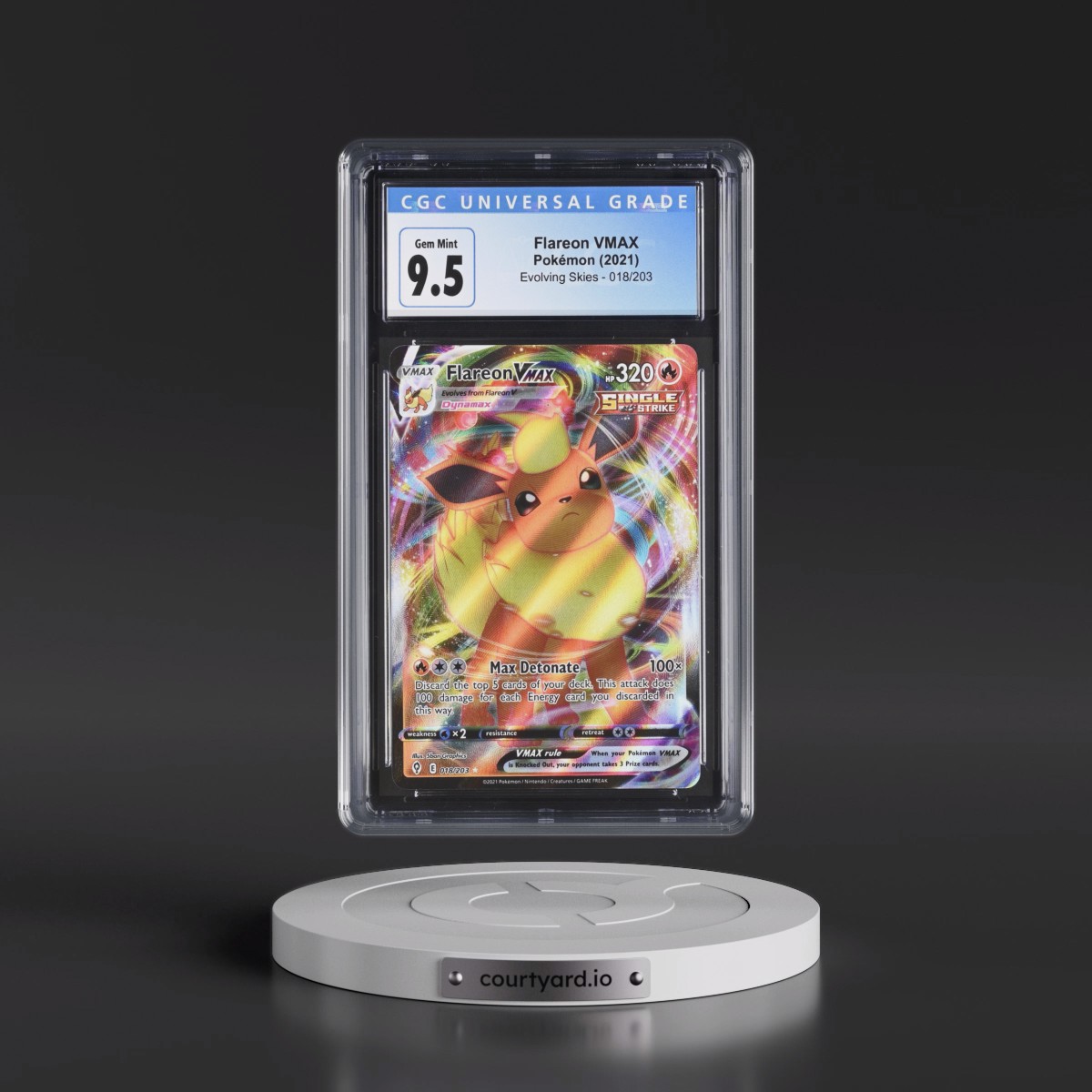 2021 Evolving Skies #018/203 Flareon VMAX - Holo (CGC 10 GEM MINT)