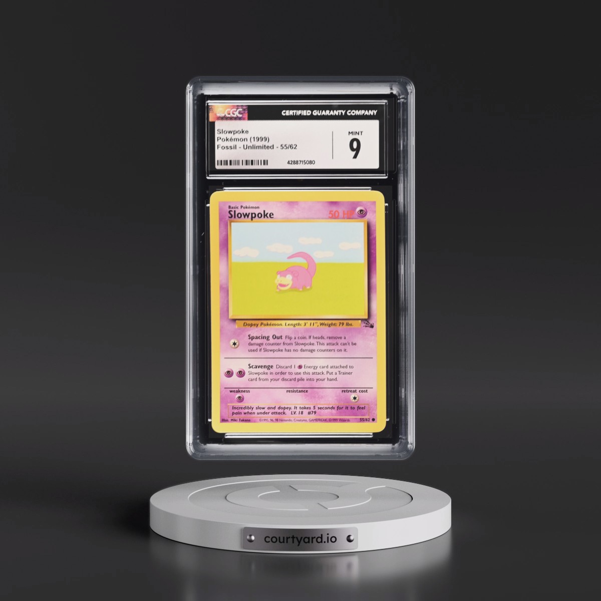 1999 Fossil #55/62 Slowpoke (CGC 9 MINT)