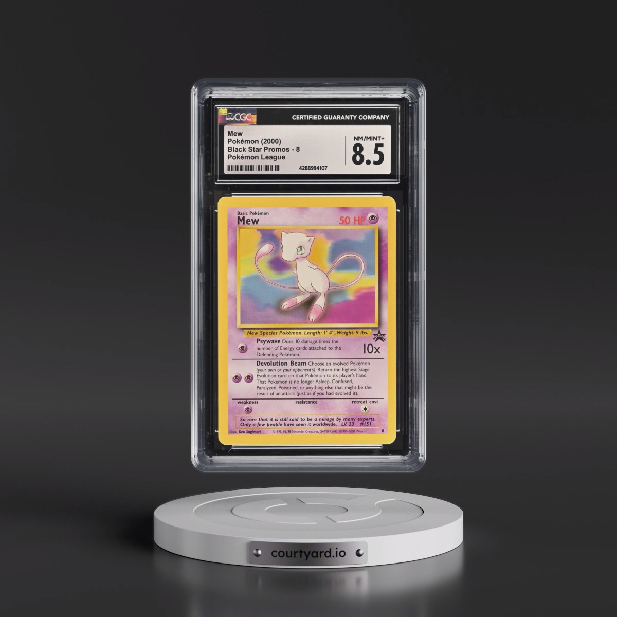 1999 Black Star Promos #8 Mew - Pokémon League (CGC 8.5 NM-MT+)