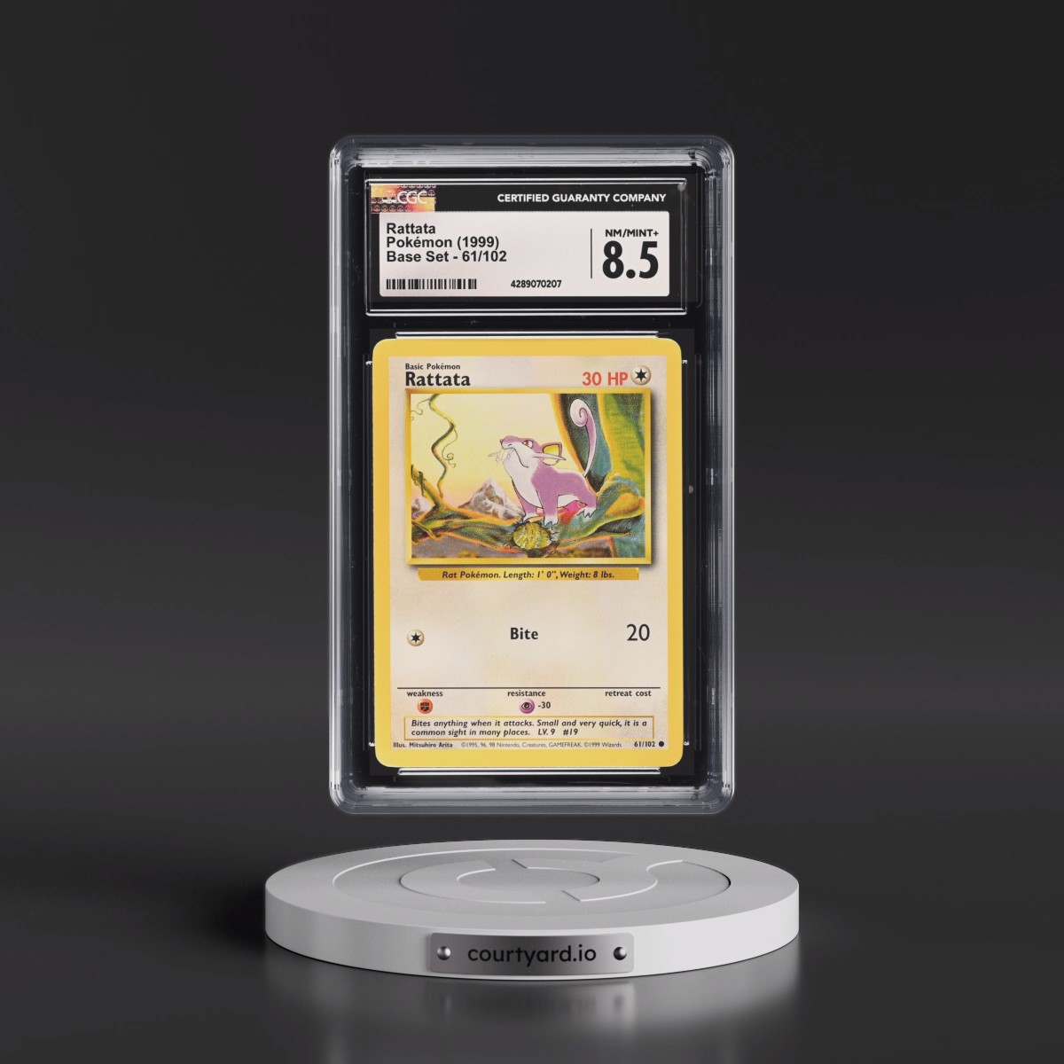 1999 Base Set #61/102 Rattata (CGC 8.5 NM-MT+)