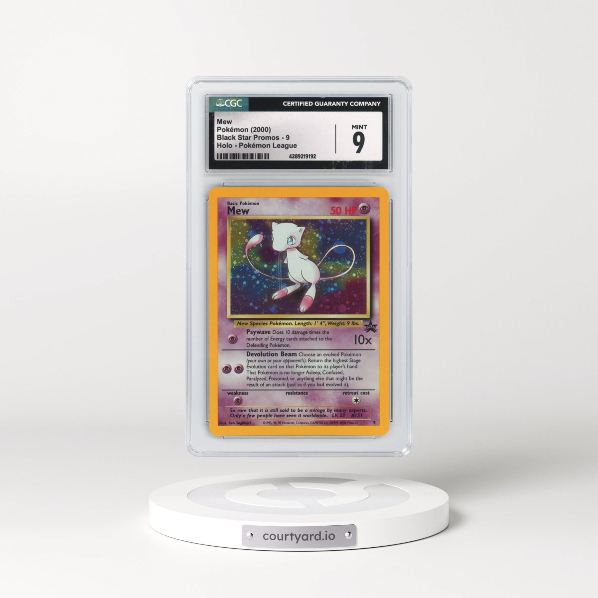 2000 Black Star Promos #9 Mew - Holo Pokemon League (CGC 9 MINT)