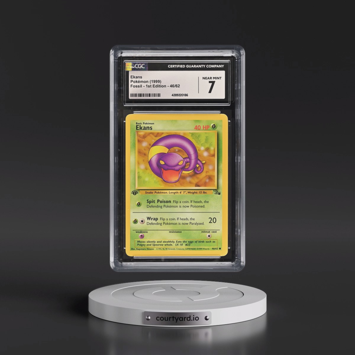 1999 Fossil Ekans - 1st Edition #46/62 CGC 7