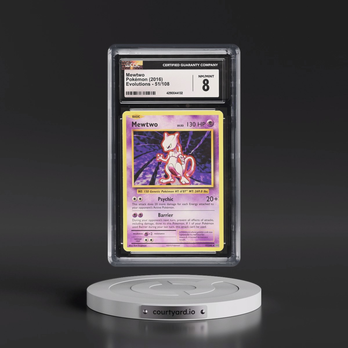2016 Evolutions #51/108 Mewtwo (CGC 8 NM-MT)