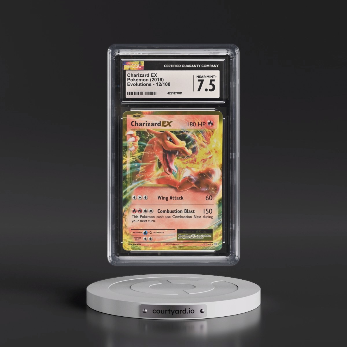 2016 Evolutions #12/108 Charizard EX - Holo (CGC 7.5 NM+)