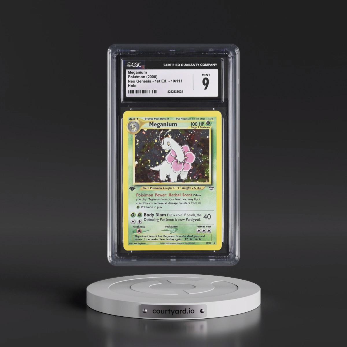 2000 Neo Genesis #10/111 Meganium - 1st Edition Holo (CGC 9 MINT)