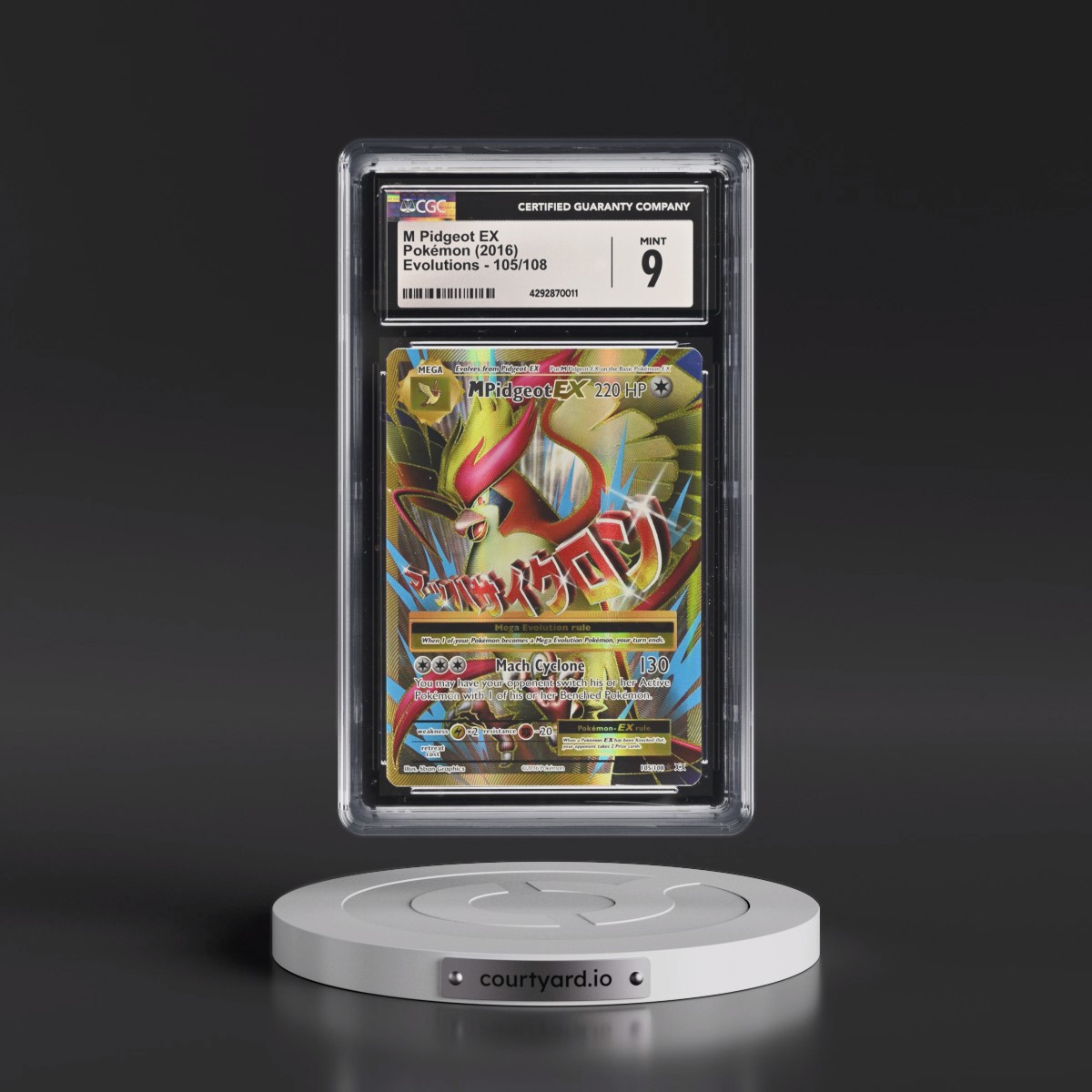 2016 Evolutions #105/108 M Pidgeot EX - Ultra Rare Holo (CGC 9 MINT)