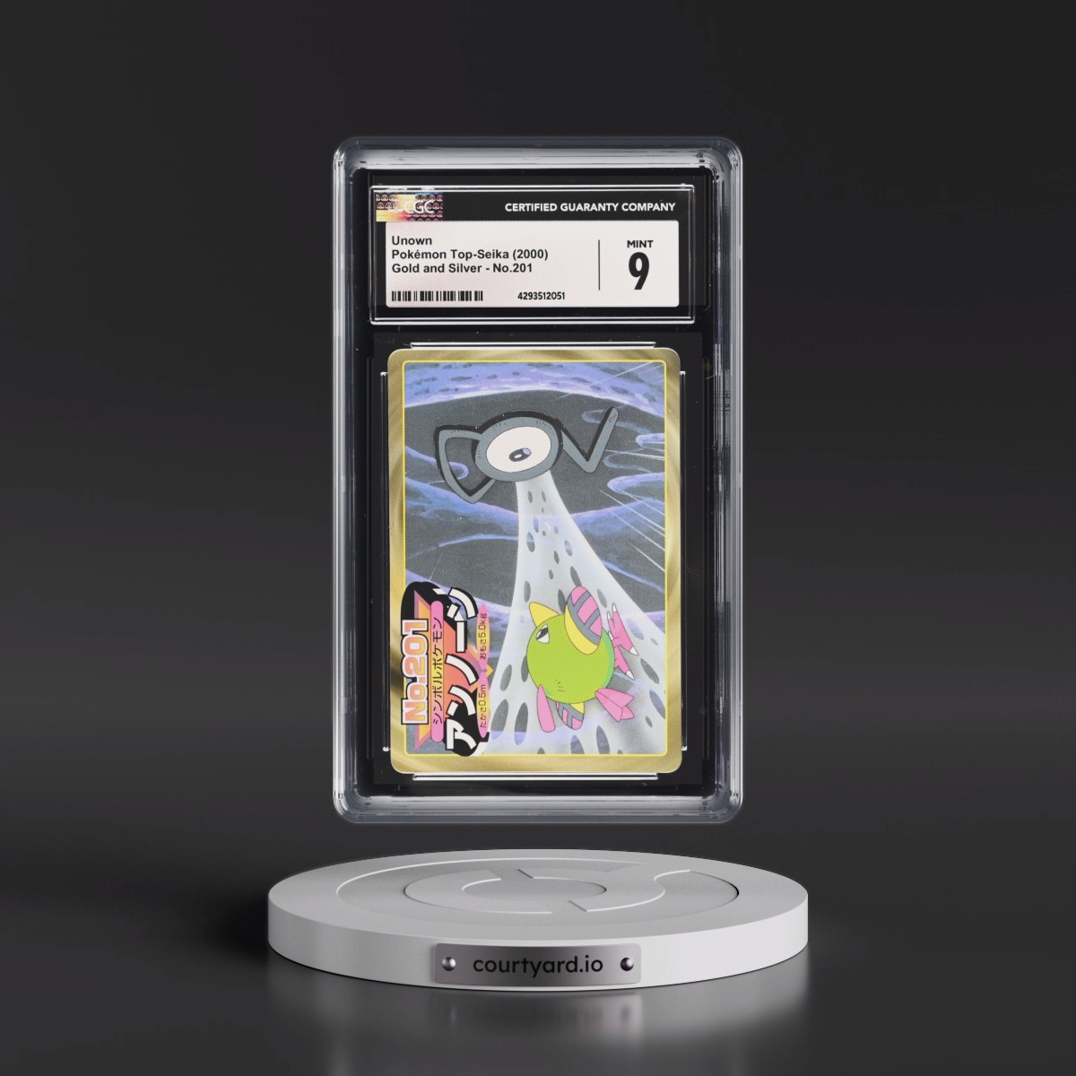 2000 Gold and Silver (Black Glossy Back) #201 Unown (CGC 9 MINT)