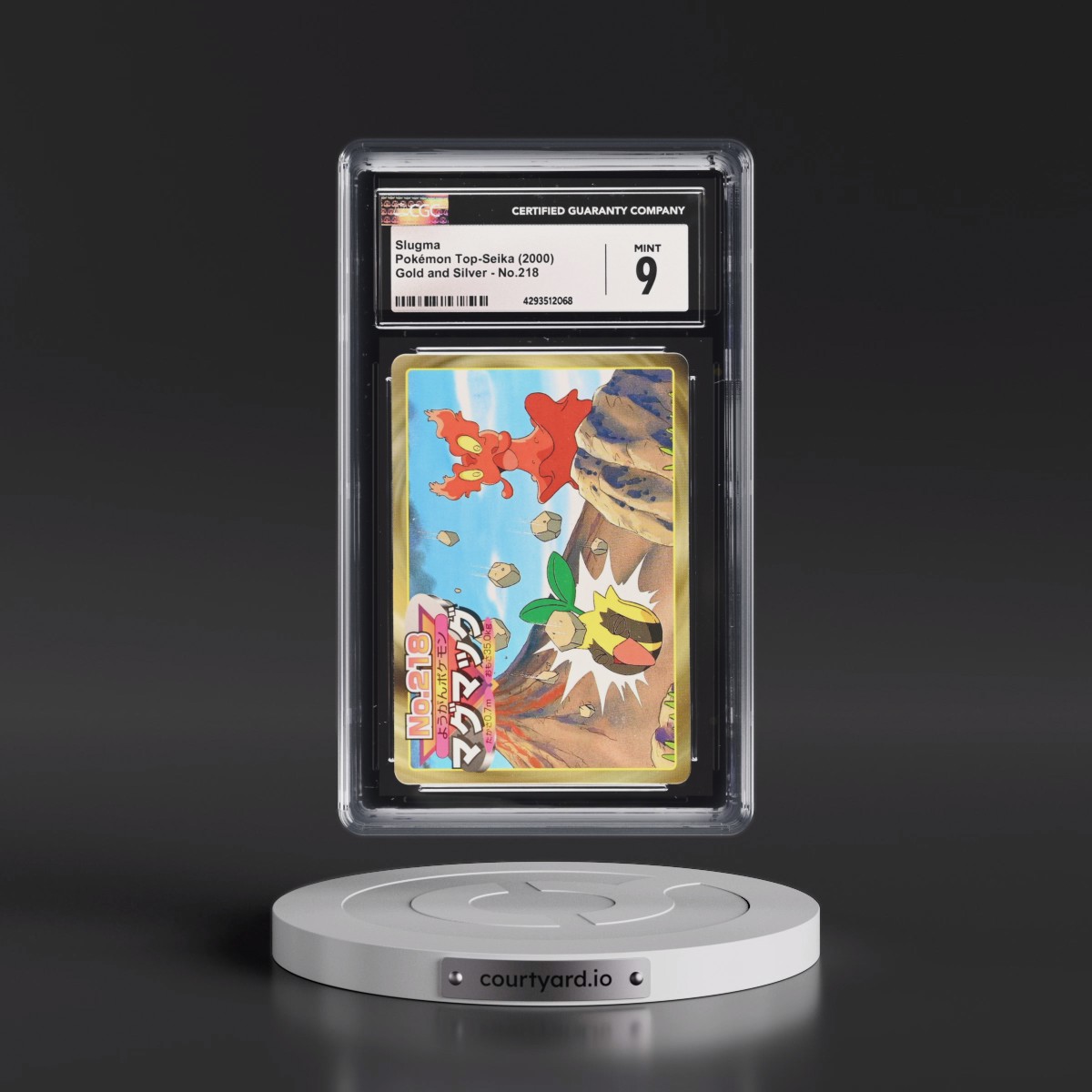 2000 Gold and Silver (Black Glossy Back) #218 Slugma (CGC 9 MINT)