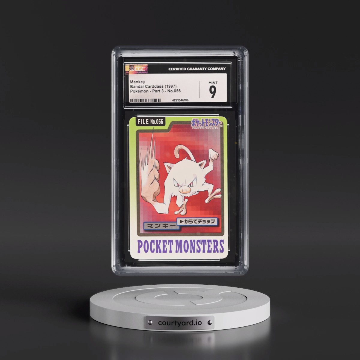 1997 (Pocket Monsters on Bottom) Part 3 #056 Mankey (CGC 9 MINT)