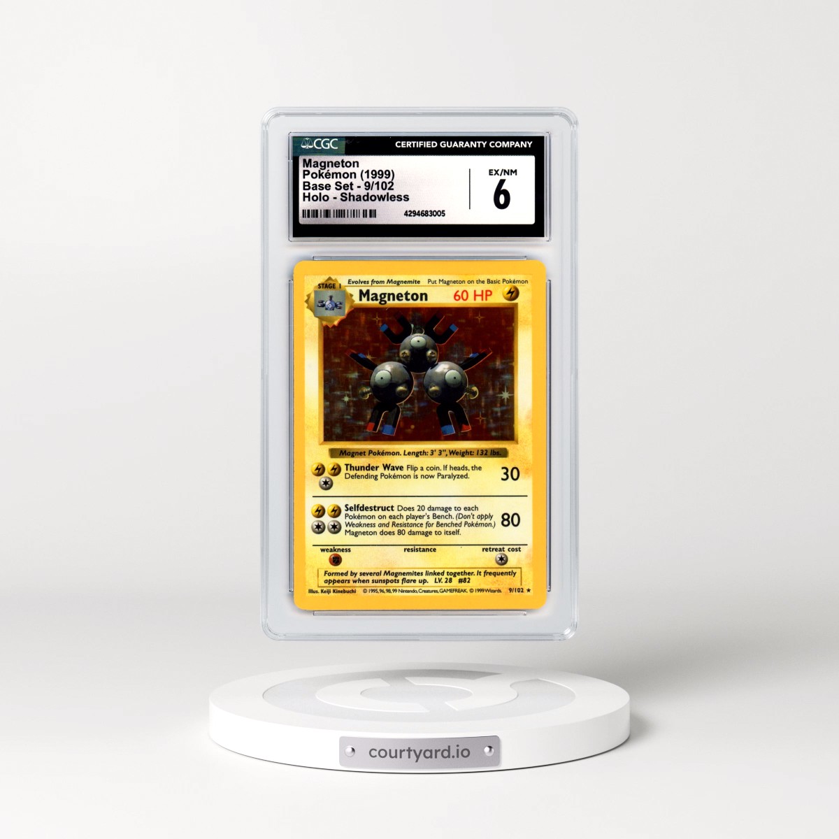 1999 Base Set #9 Magneton - Shadowless Shadowless Holo (CGC 6 EX-NM)